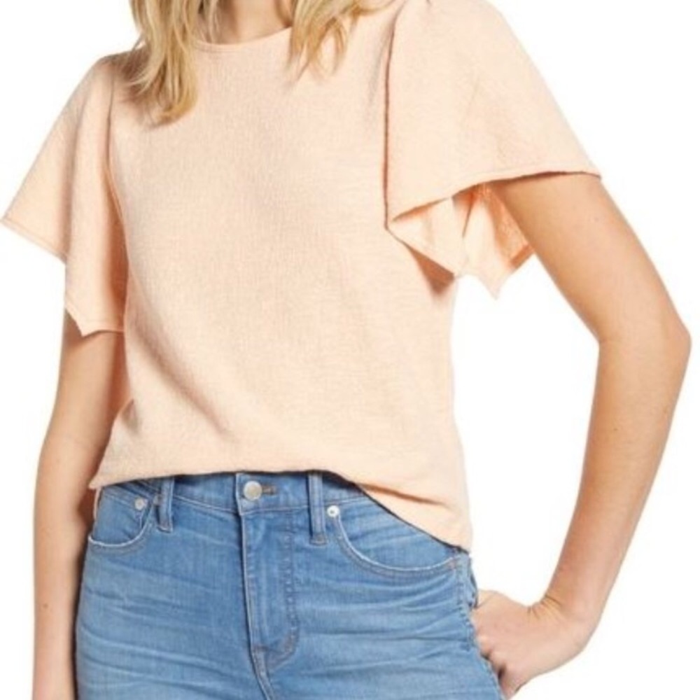 Madewell Texture Thread Flutter Sleeve Top - image 1